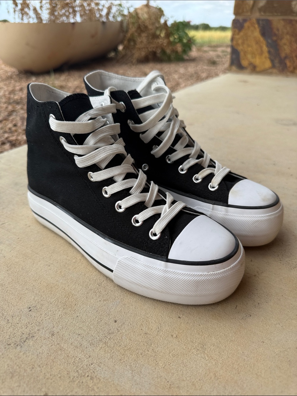 Women's Black High-Top Platform Converse Sneakers